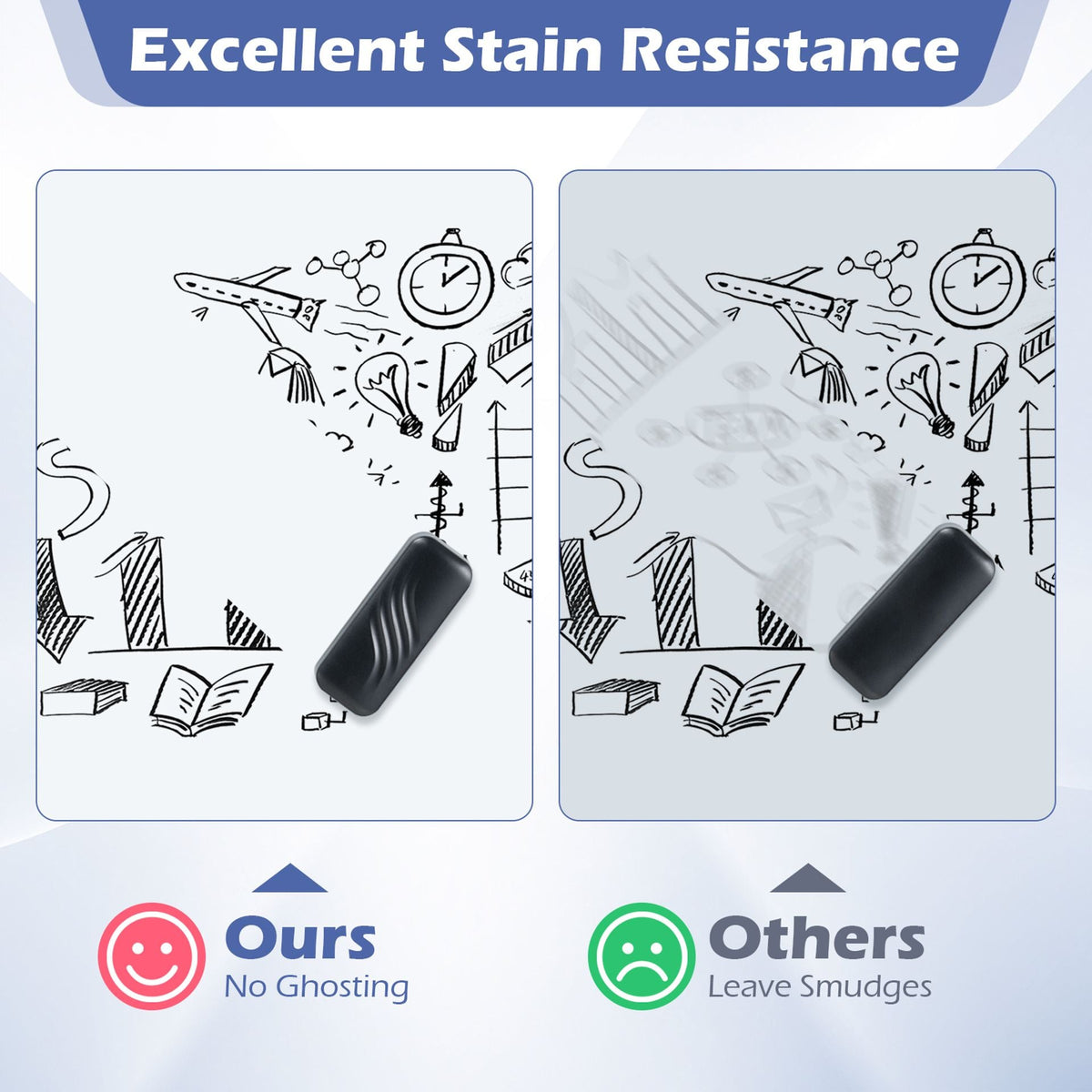 Magnetic Glass Board 24" x 36" with Markers and Cleaning Cloth for Wall-White