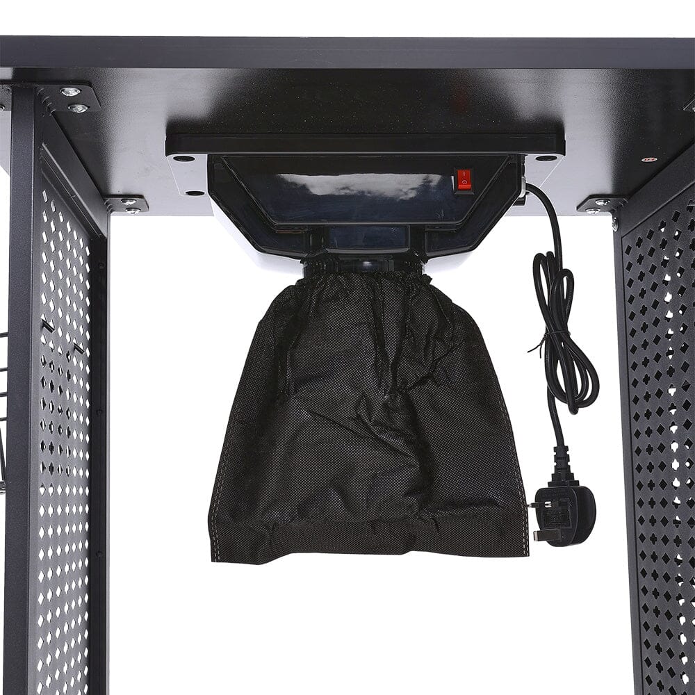 Complete Manicure Table Black 4 Trays & Lamp With Dust Collector