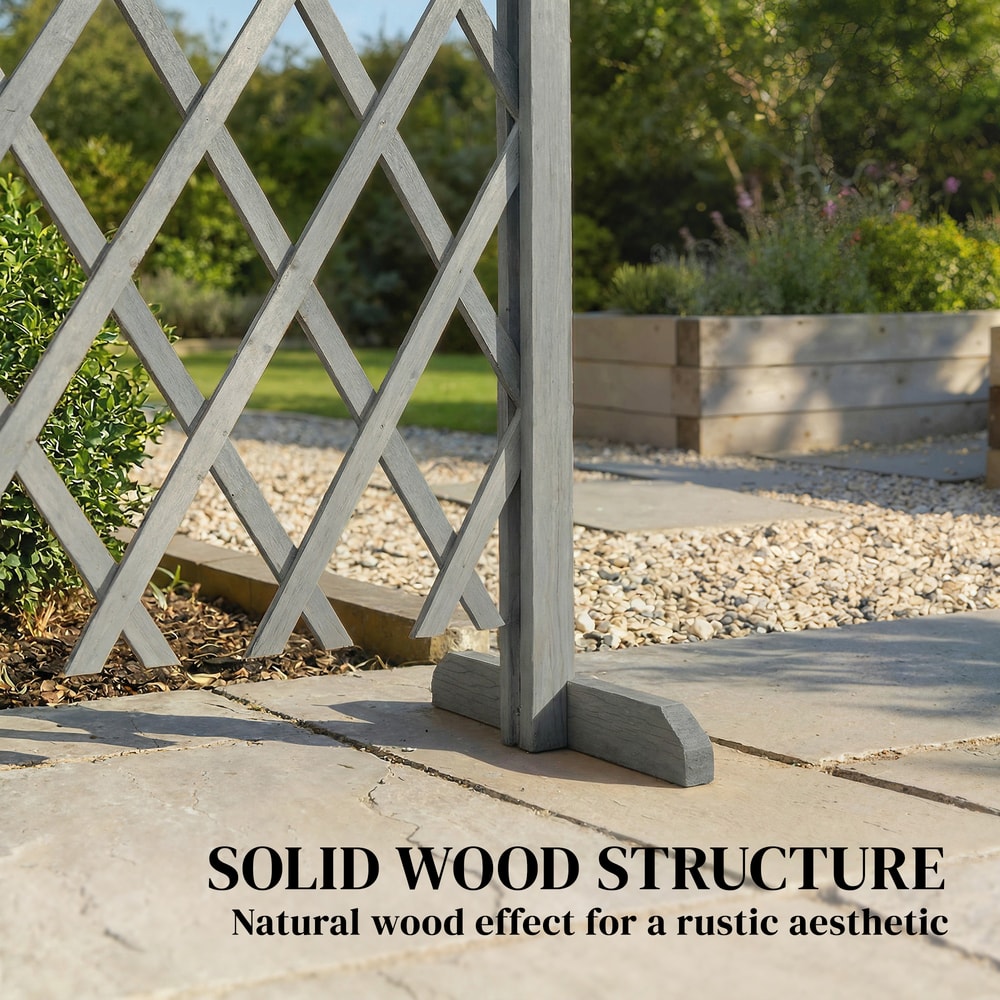 Outsunny 2 Pack Expanding Fence Panels in Dark Grey, image 5
