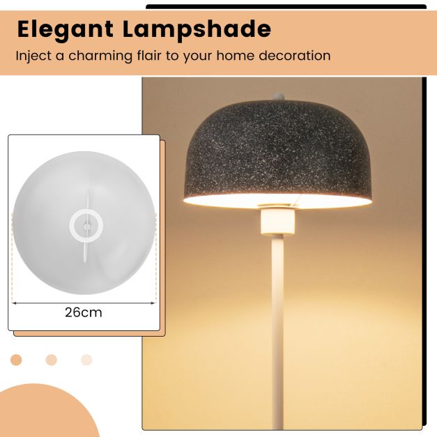 Modern Pole Floor Lamp with Lampshade and Foot Switch