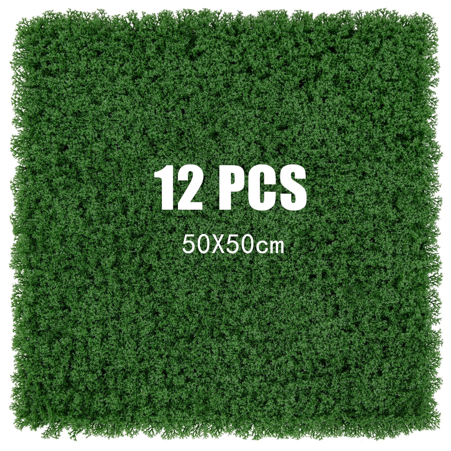 12 Pieces 50 x 50cm Artificial Grass Wall Panels for Garden Yard Balcony Home