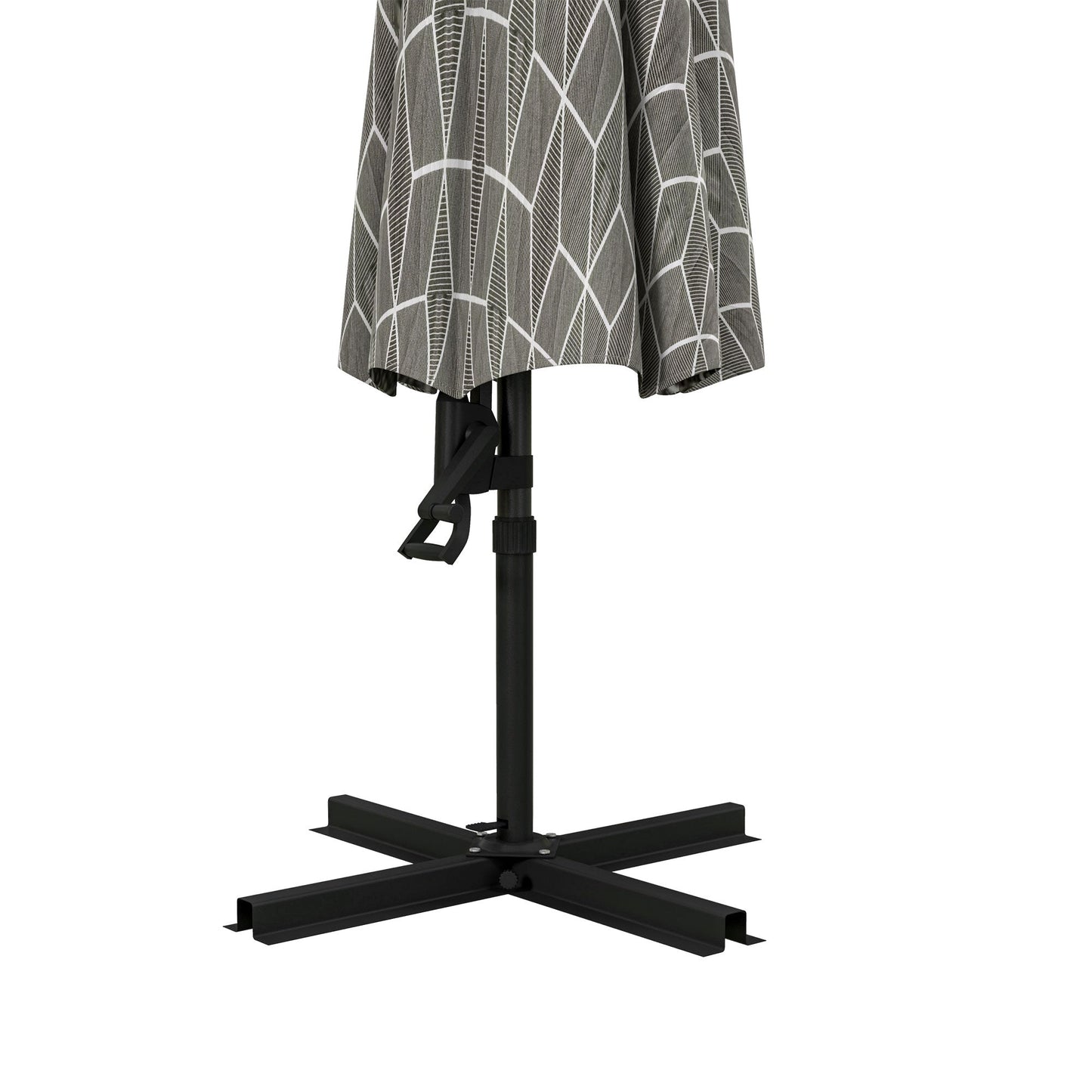 Outsunny 3(m) Convertible Cantilever Parasol and Centre-post Garden Parasol with Cross Base, 360¡ Rotation Banana Parasol with Crank Handle and 8 Ribs, Hanging Patio Umbrella, Black and White