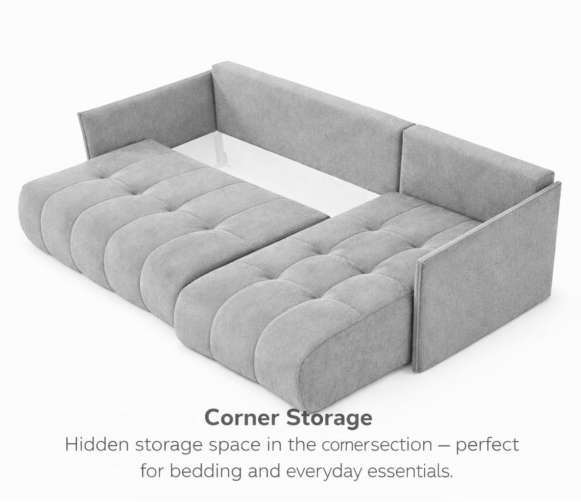 Corner Sofa Bed NESSA Light Olive