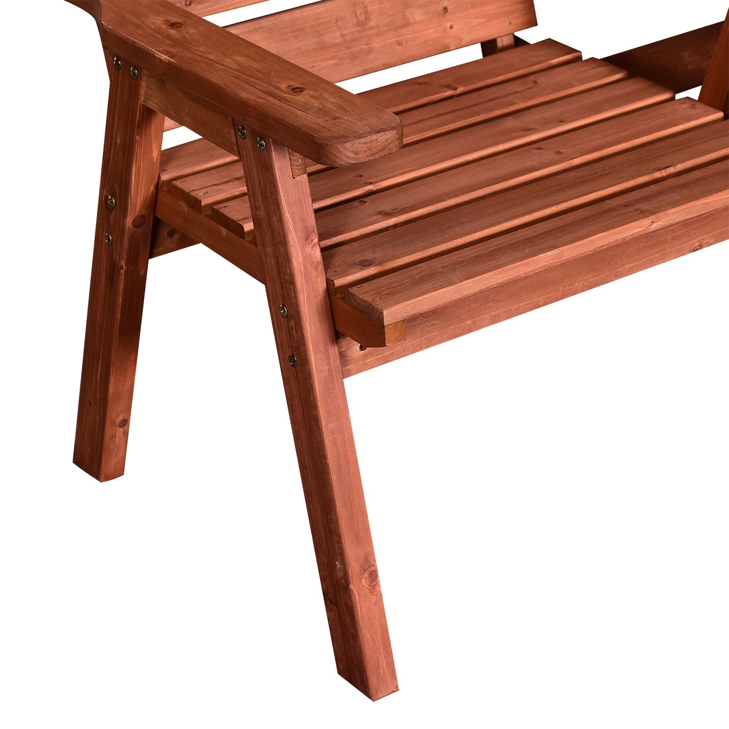 Outsunny Fir Wood Convertible 2 do 3 Seater Outdoor Garden Bench Wood Tone