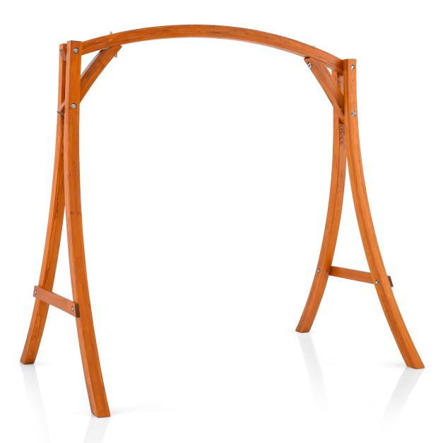 Patio Wood Swing Frame with Curved Arc Top