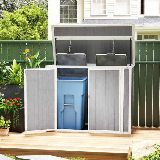Outsunny Garden Shed in Grey, image 2