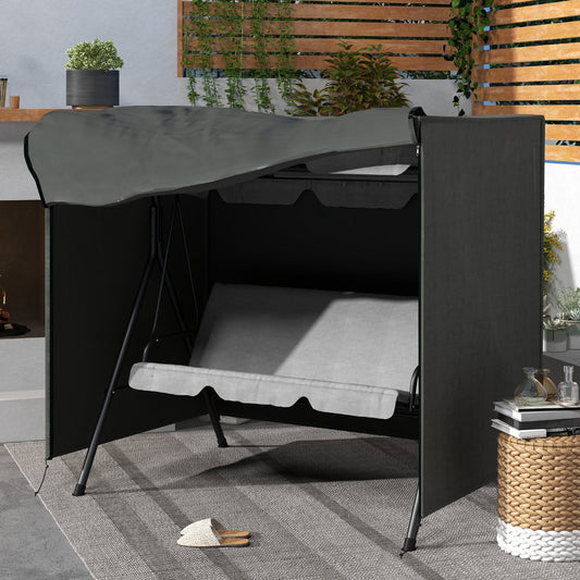 غطاء حماية لكرسي الأرجوحة ثلاثي المقاعد من Outsunny مقاس 152 × 177 سم، رمادي