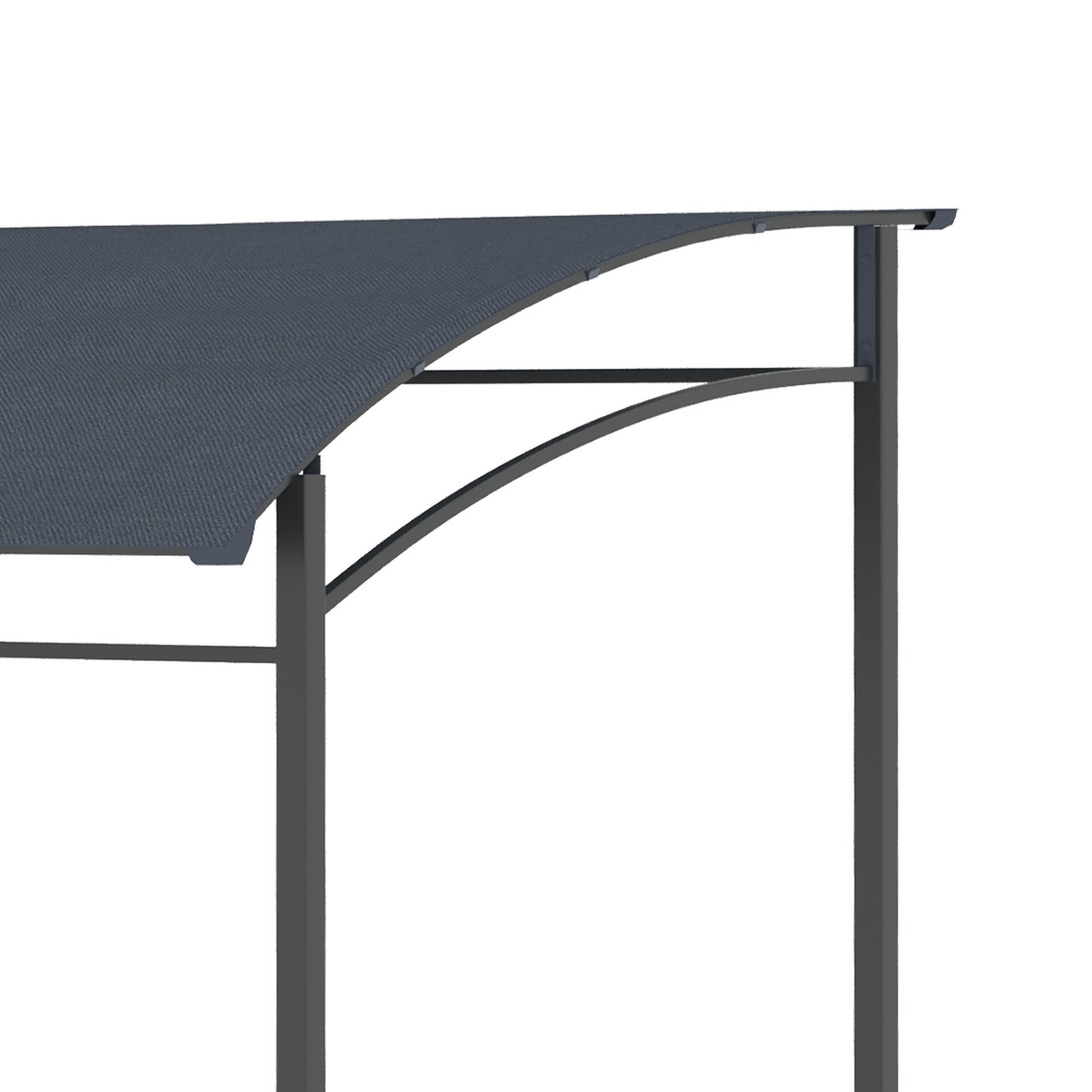 Outsunny 2.2 x 1.5 m BBQ Grill Gazebo Tent, Garden Grill with Metal Frame, Curved Canopy and 10 Hooks, Outdoor Sun Shade, Dark Grey