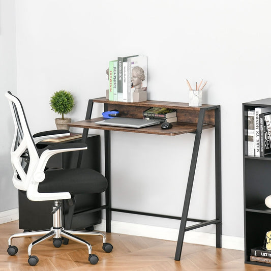 HOMCOM Writing Desk Computer Table in Rustic Brown, image 2