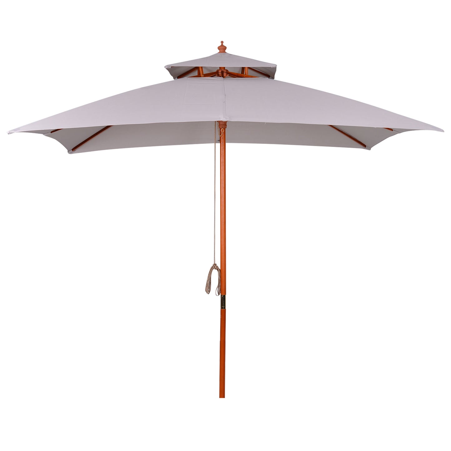 Outsunny 3 x 3 (m) Parasol ogrodowy, duży parasol, baldachim przeciwsłoneczny na zewnątrz z podwójnym poziomem, szary