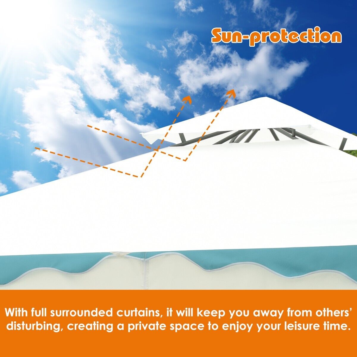 3x3M Metal Gazebo with Side Walls for Garden Patio Camping Event
