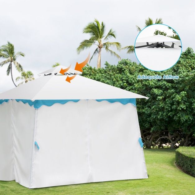 2-Tier 10 x 10 Feet Patio Gazebo Canopy Tent with Side Walls