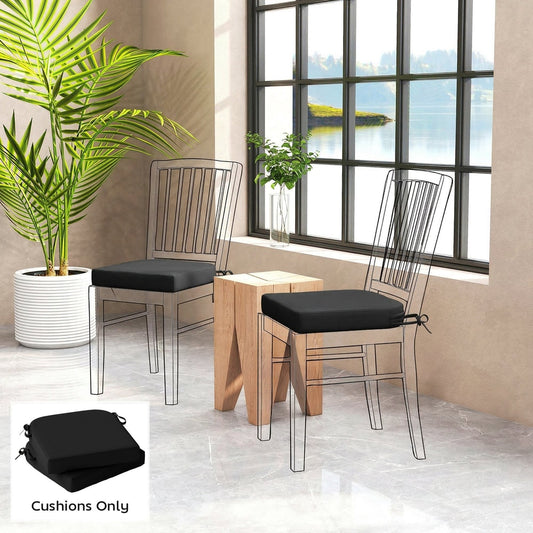 Outsunny Outdoor Chair Seat Cushions Set of 2 in Black, image 2