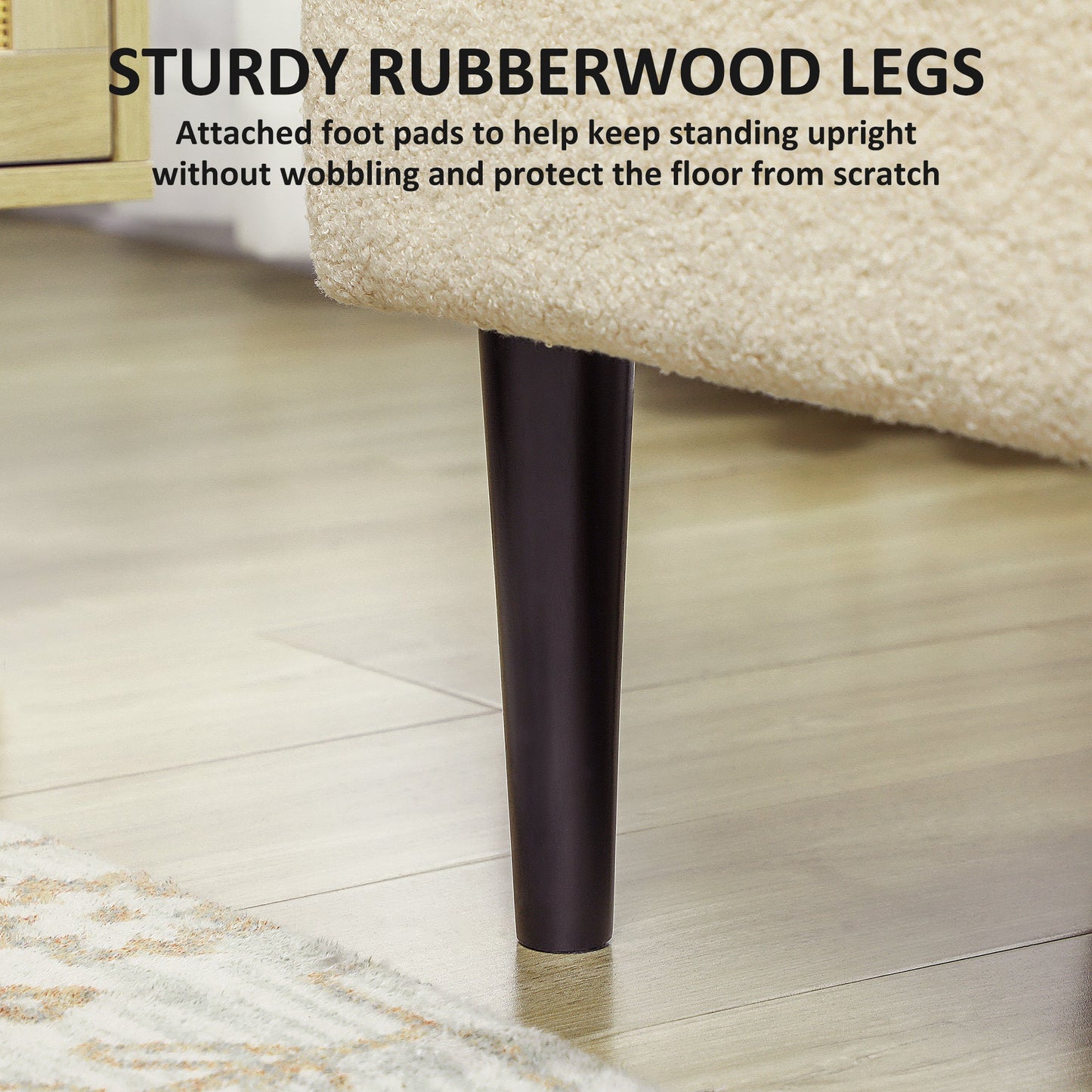 مسند قدم من الصوف المحشو من هومكوم بسعة 47 لترًا - كريمي