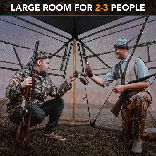 360° One Way See Through Ground Blind Hunting Blind for 2-3 People