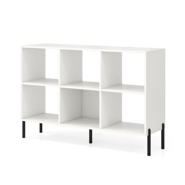 Open-Back Bookshelf with Drawer for Study-White