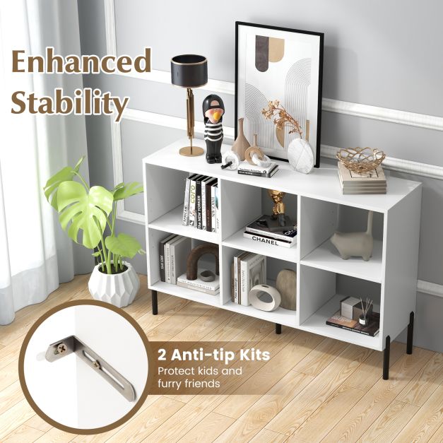 Open-Back Bookshelf with Drawer for Study-White