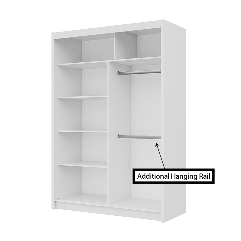 Black Mirrored Sliding Door Wardrobe 150cm – MAYFAIR