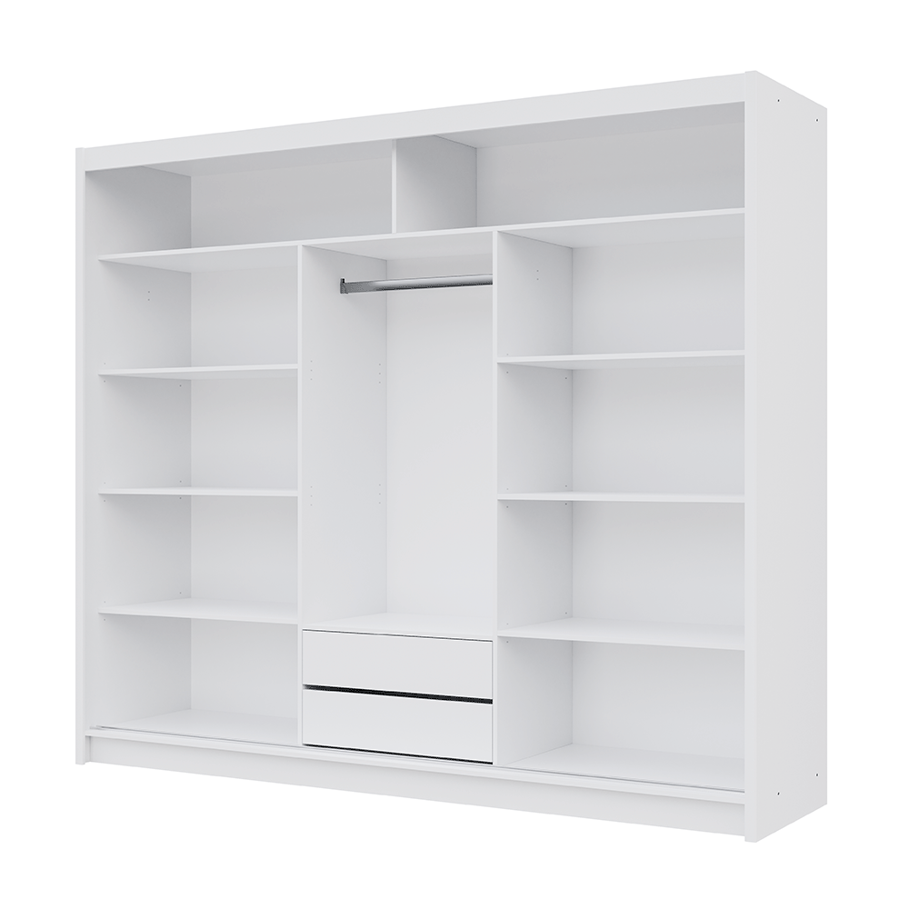 DOVER 250cm Sliding Door Wardrobe Oak Craft / Graphite Glass