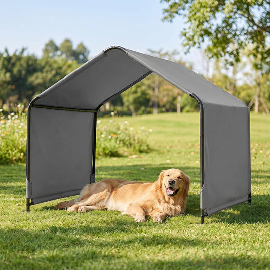 Outdoor Dog Shade Shelter for Large Medium Small Breeds Dog Tent Canopy-Grey