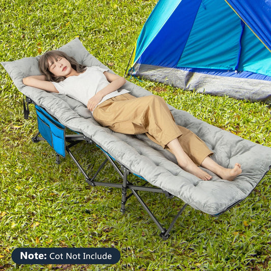 Outdoor Camping Cot Pads Crystal Velvet Sleeping Pads Mattress-Grey