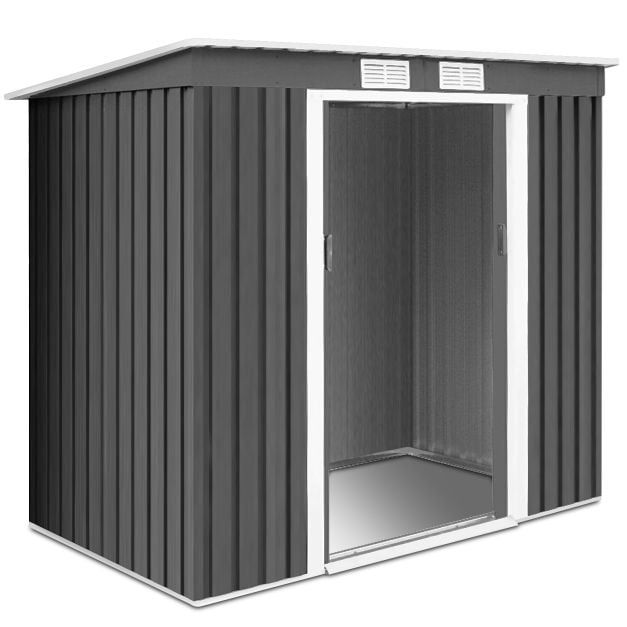 4' x 7' Outdoor Garden Storage Shed Tool House-Gray