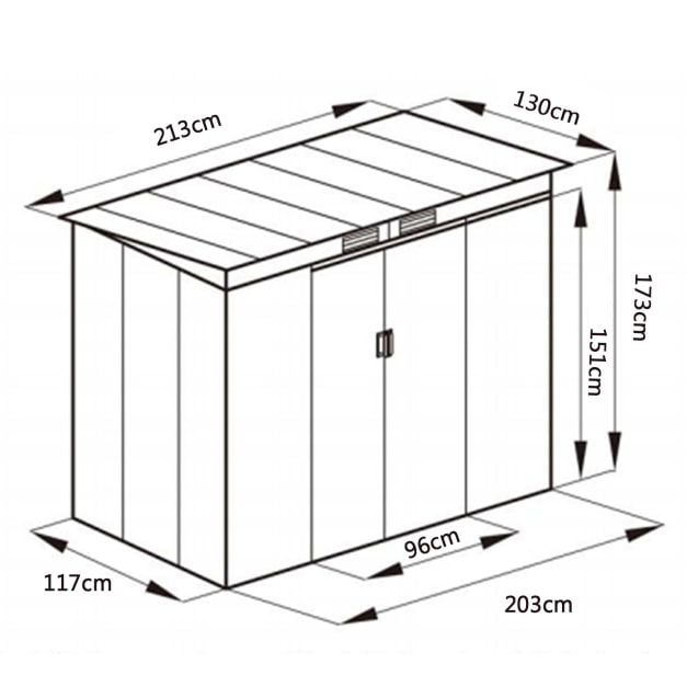 4' x 7' Outdoor Garden Storage Shed Tool House-Gray