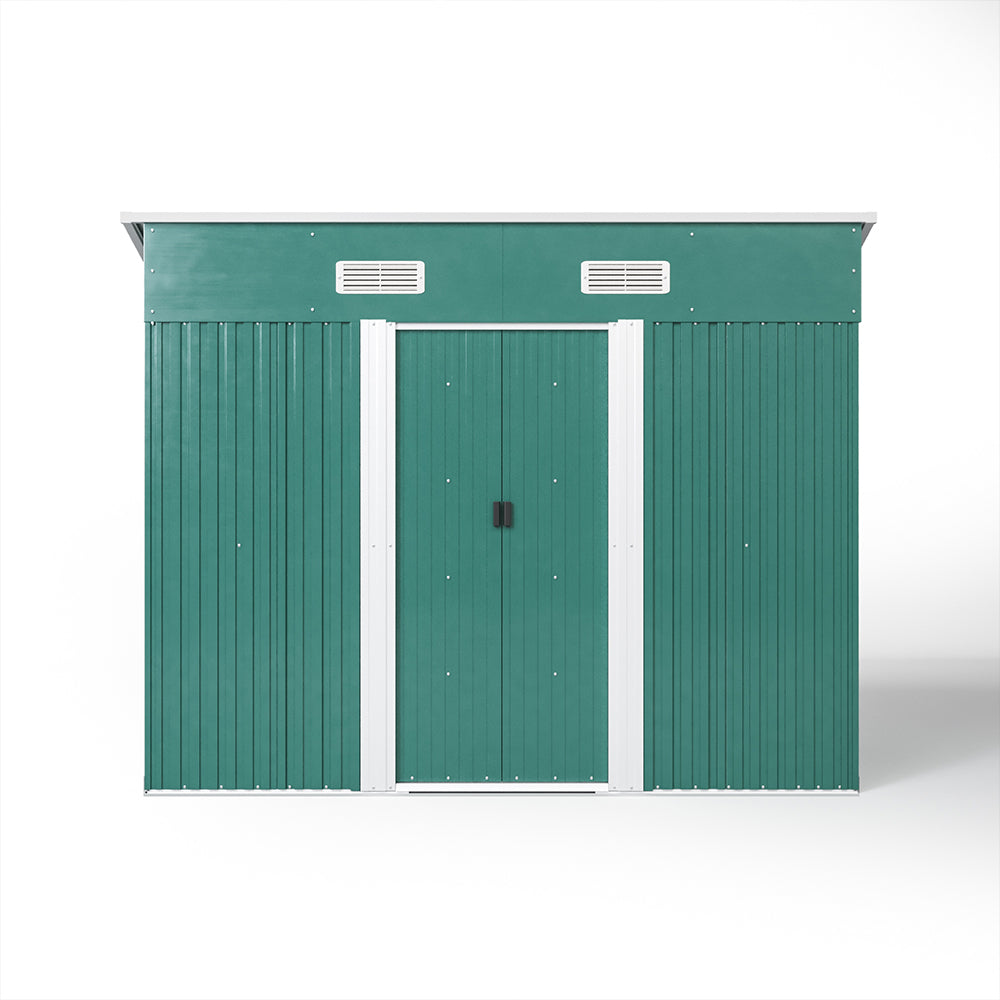Szopa ogrodowa 4' x 6' stóp / 4' x 8' stóp z dachem dwuspadowym, stalowa