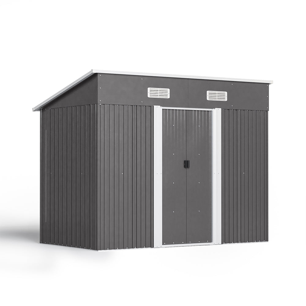 Szopa ogrodowa 4' x 6' stóp / 4' x 8' stóp z dachem dwuspadowym, stalowa