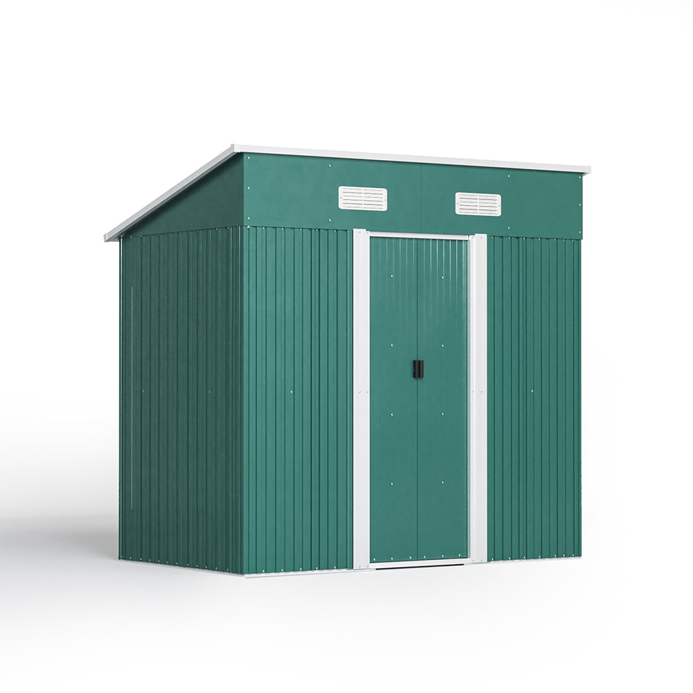 Szopa ogrodowa 4' x 6' stóp / 4' x 8' stóp z dachem dwuspadowym, stalowa
