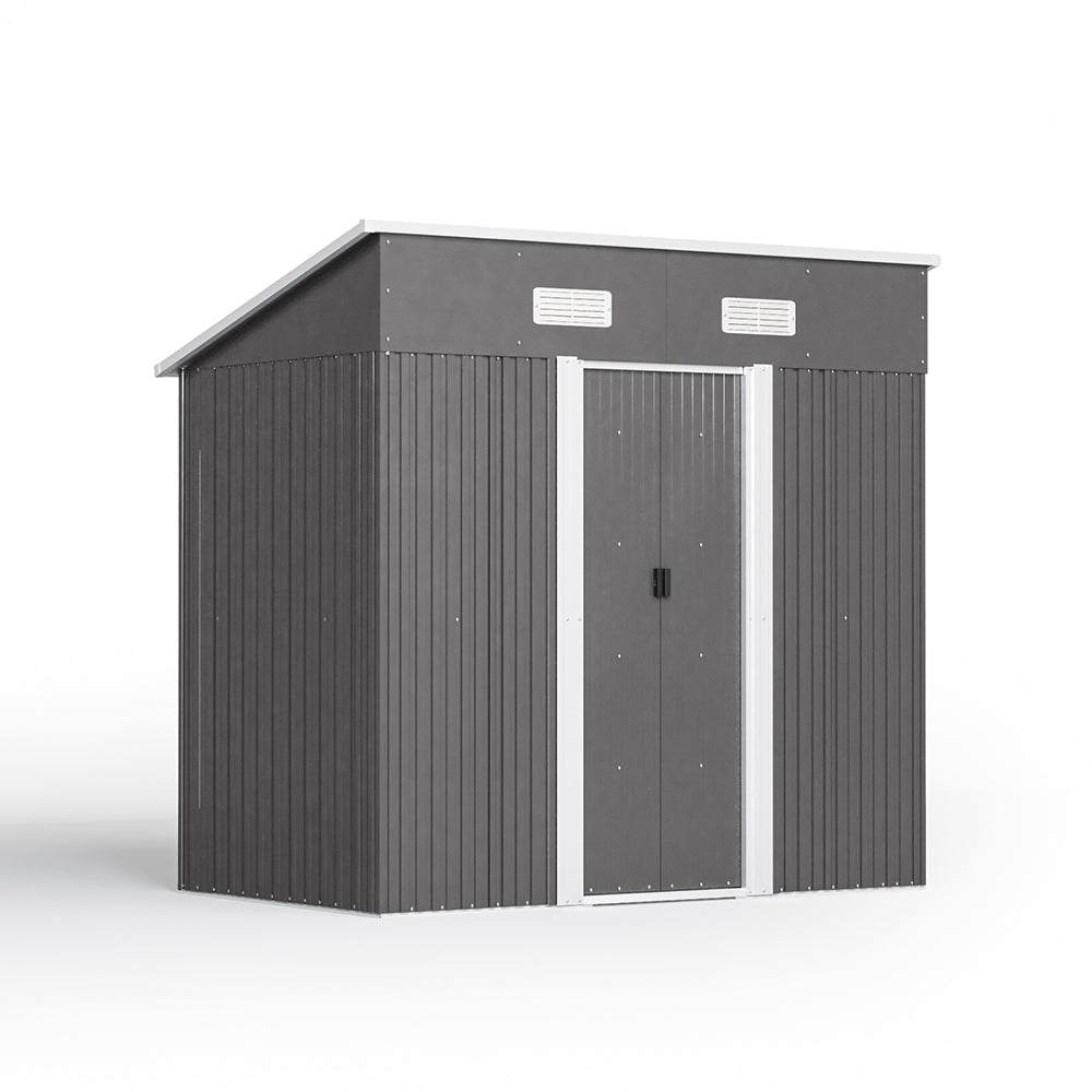 Szopa ogrodowa 4' x 6' stóp / 4' x 8' stóp z dachem dwuspadowym, stalowa