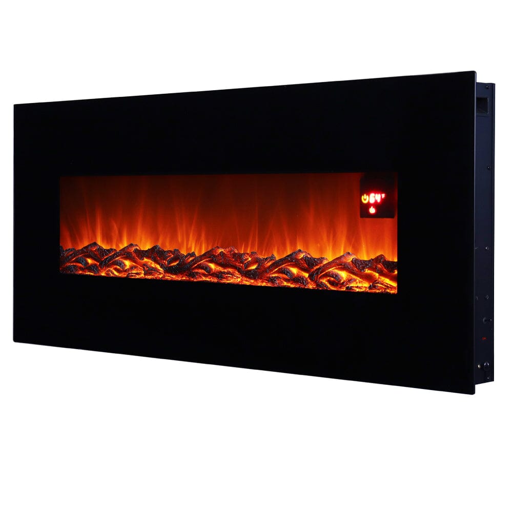 50 Inch Wall Mounted Electric Fireplaces with Logs 1800W Electric Fireplace