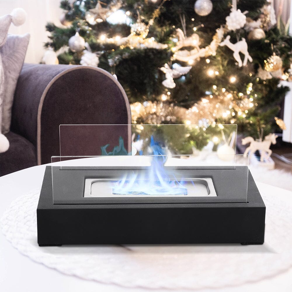 35cm L Table Fireplaces Bio Ethanol Fireplace Tabletop Metal Base Burner Fire