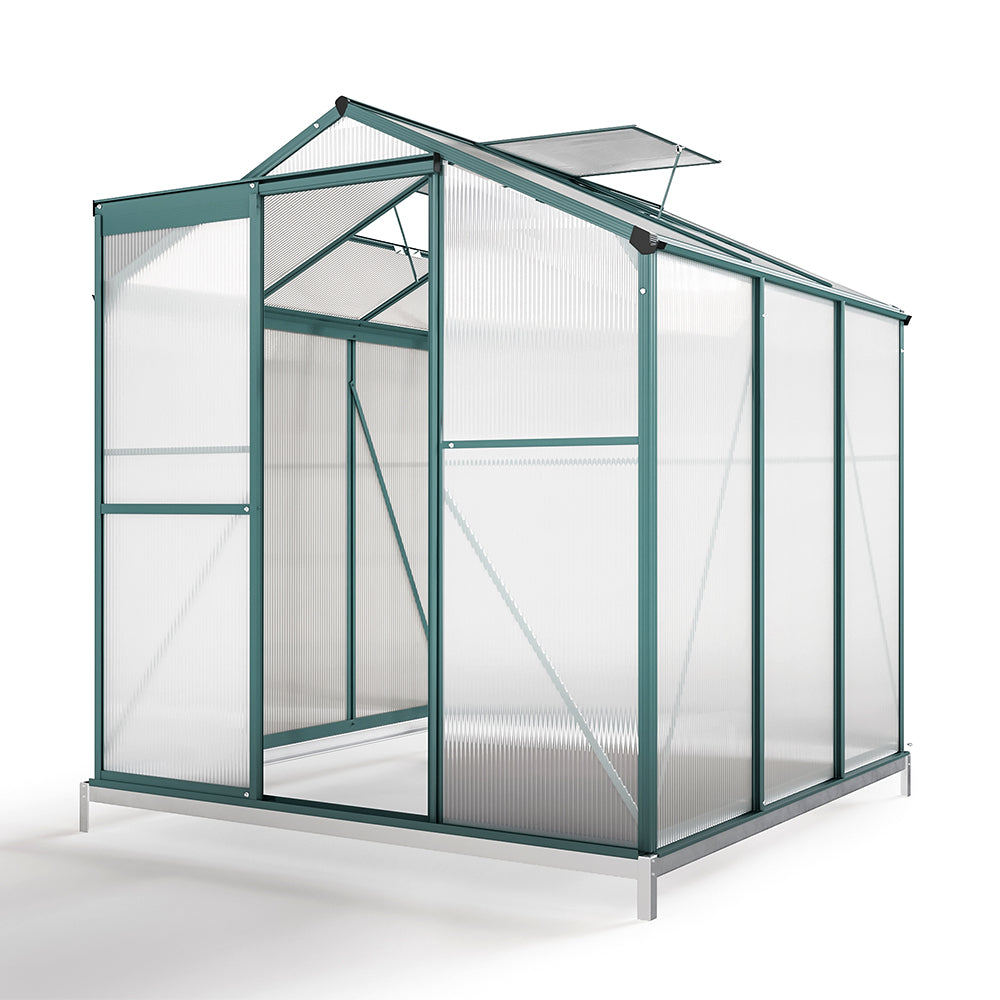 6' x 6' ft Garden Greenhouse Green Framed with Vent
