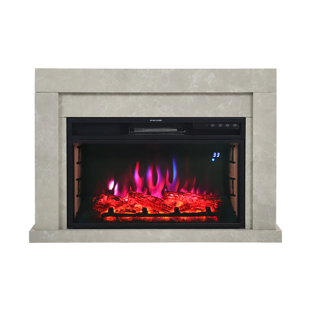 Rustic Electric Fireplace Mantel with Remote Control