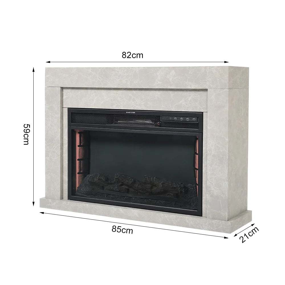 Rustic Electric Fireplace Mantel with Remote Control