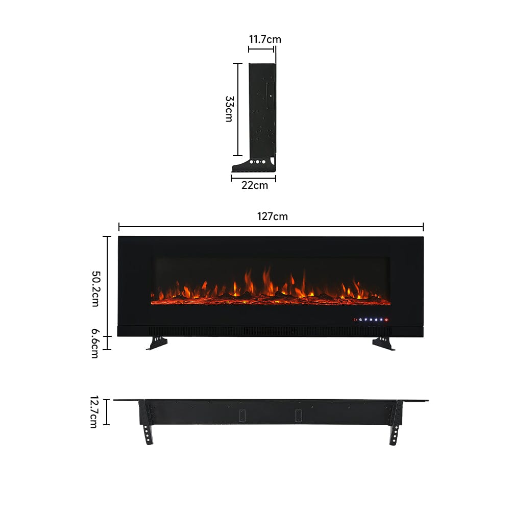50/60 inch Wall Mounted Electric Fireplaces 5000BTU Inset Fireplace Heater