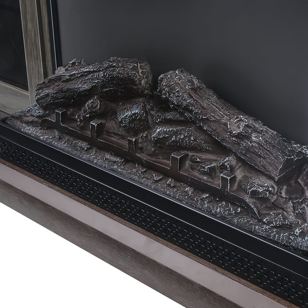 5ft Freestanding Fireplaces 3-Sided Electric Fireplace Rustic Grey TV Stand With Remote Control
