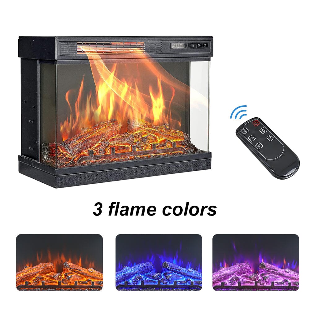 5ft Freestanding Fireplaces 3-Sided Electric Fireplace Rustic Grey TV Stand With Remote Control