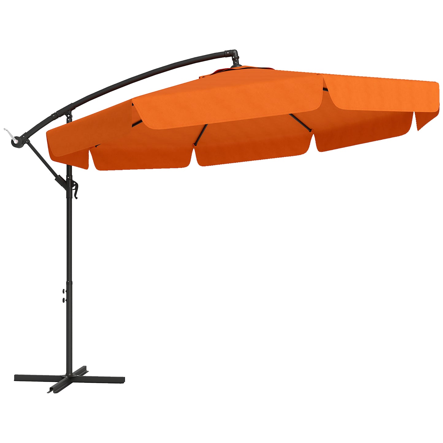Outsunny 2,7m Garden Cantilever Banana Parasol - Pomarańczowy