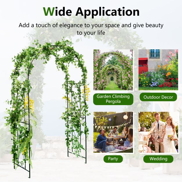 Garden Arch Arbor Trellis Patio Plant Stand Rack Archway-Black