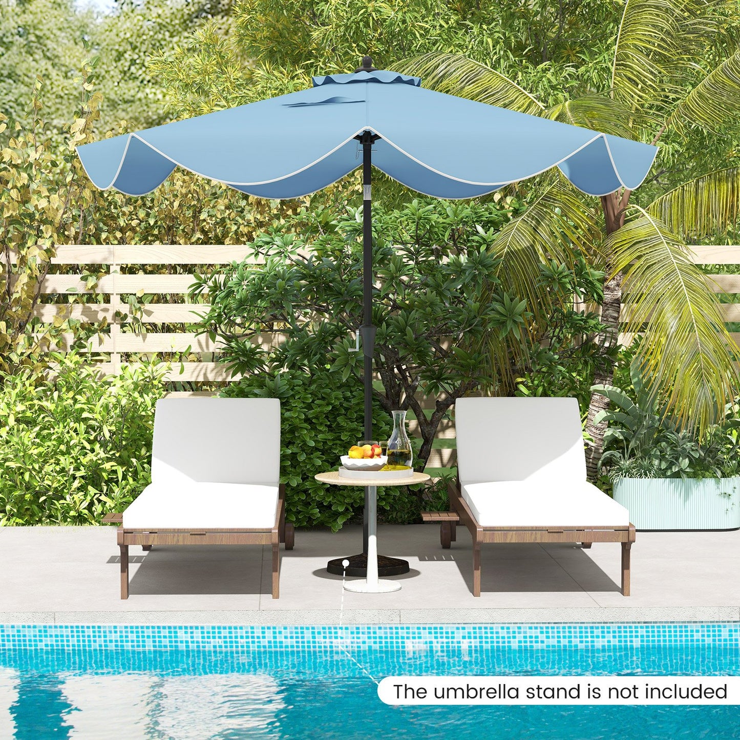 9 FT Patio Umbrella with Crank Handle and Push Button Tilt for Patio Garden Pool-Navy