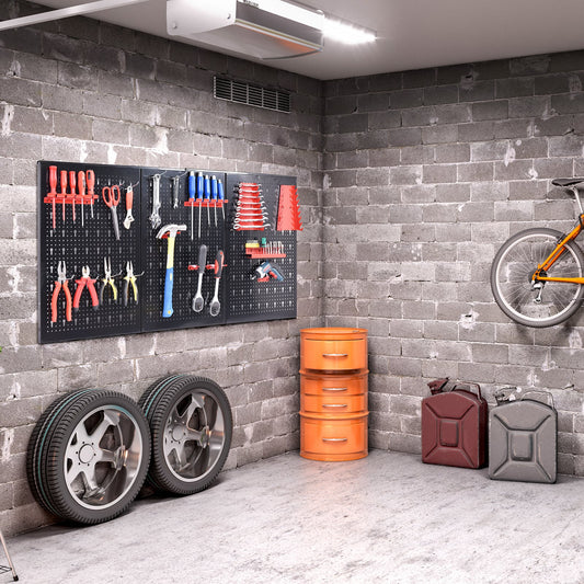 Pegboard Wall Organizer Kit with Drill Bit Storage Rack