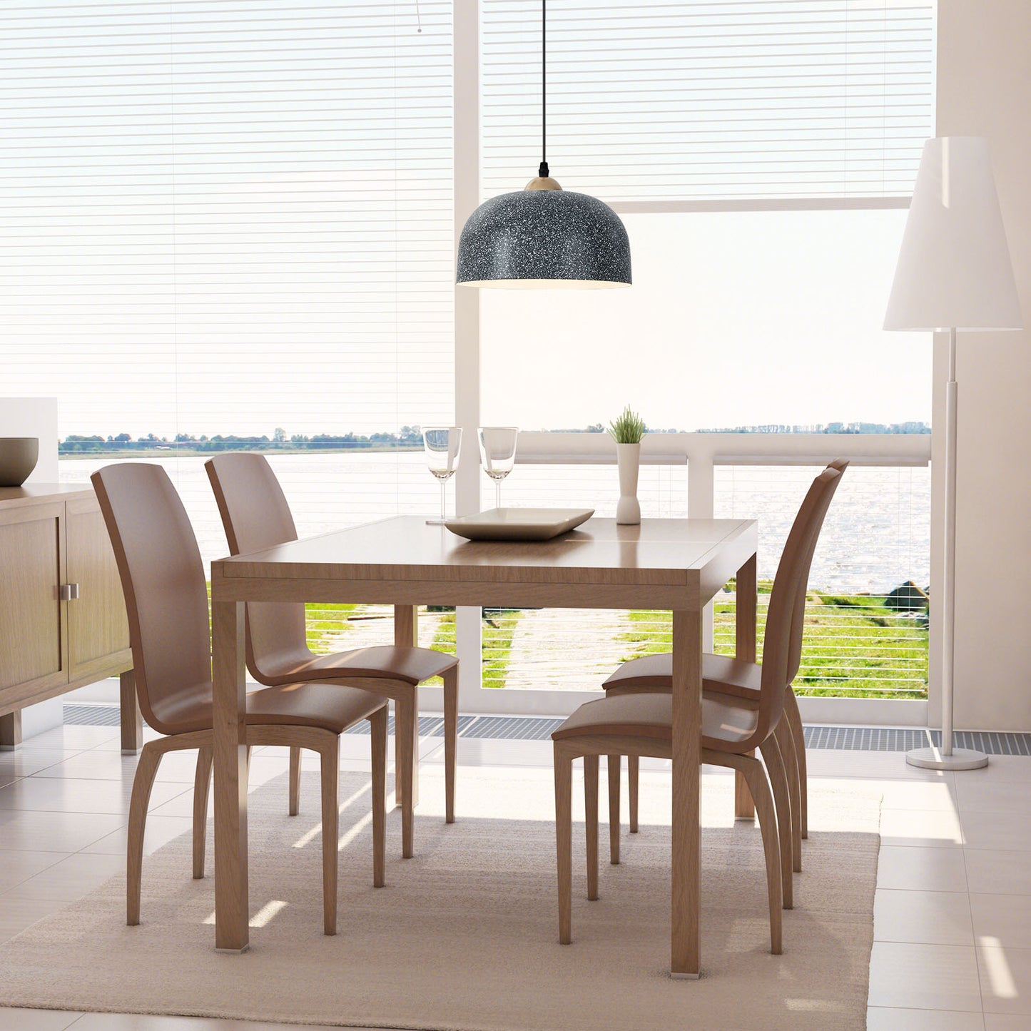 Pendant Light Fixture with Adjustable Hanging Cable and E27 Bulb Base