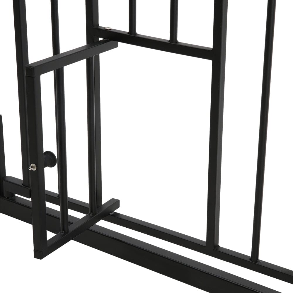Pet Safety Gate Stair Pressure Fit with Lockable Cat Flap
