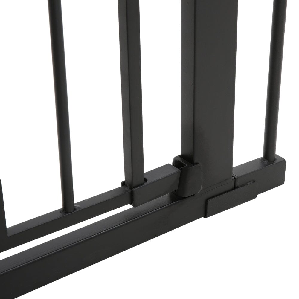 Pet Safety Gate Stair Pressure Fit with Lockable Cat Flap