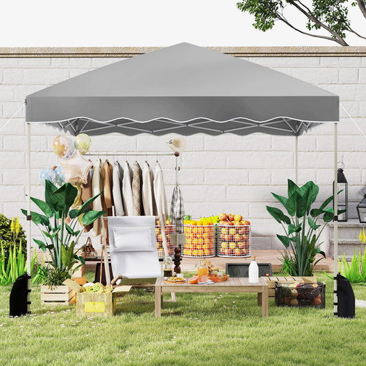 300 x 300 cm Pop up Canopy Tent with Wheeled Bag-Grey