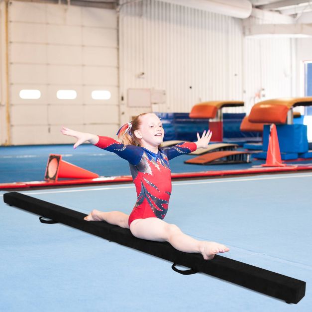 2.1M Balance Beam Gymnastic Training Foldable Heavy Duty Fitness Black