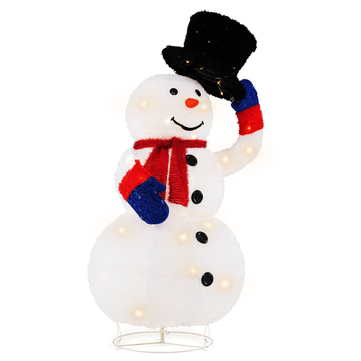 Pre-Lit Christmas Snowman with 120 Built-in LED Lights for Lawn