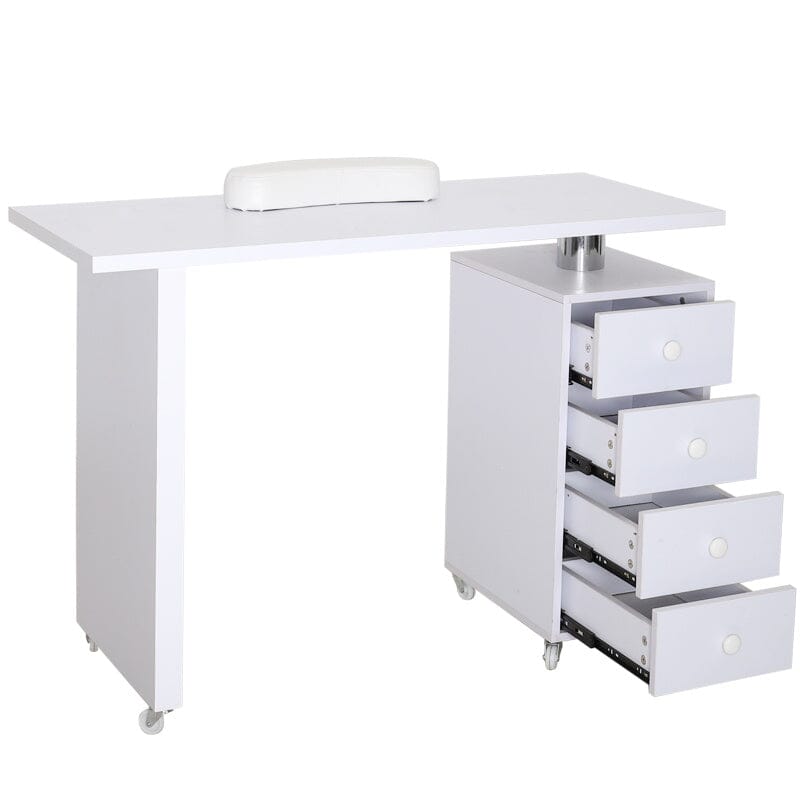 Professional Manicure Table Beauty Salon Nail Station with on Wheels 4 Drawers